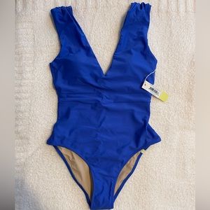 SUMMERSALT Ruched Backflip One-piece NEW size 4 Hydrangea NWT & hygienic liner
